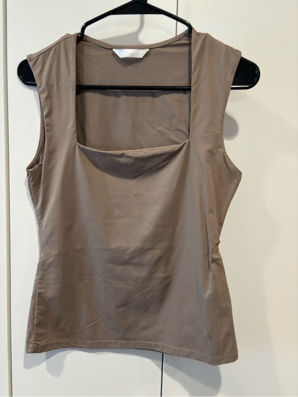H&M Square-Neck Sleeveless Tank Top - Taupe